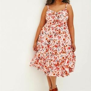 Midi Floral Challis Dress